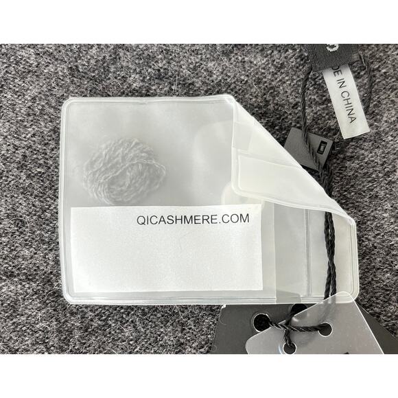 3-29 QI CASHMERE Men's Henley Sweater 100%Cashmere Gray S - Picture 13 of 16